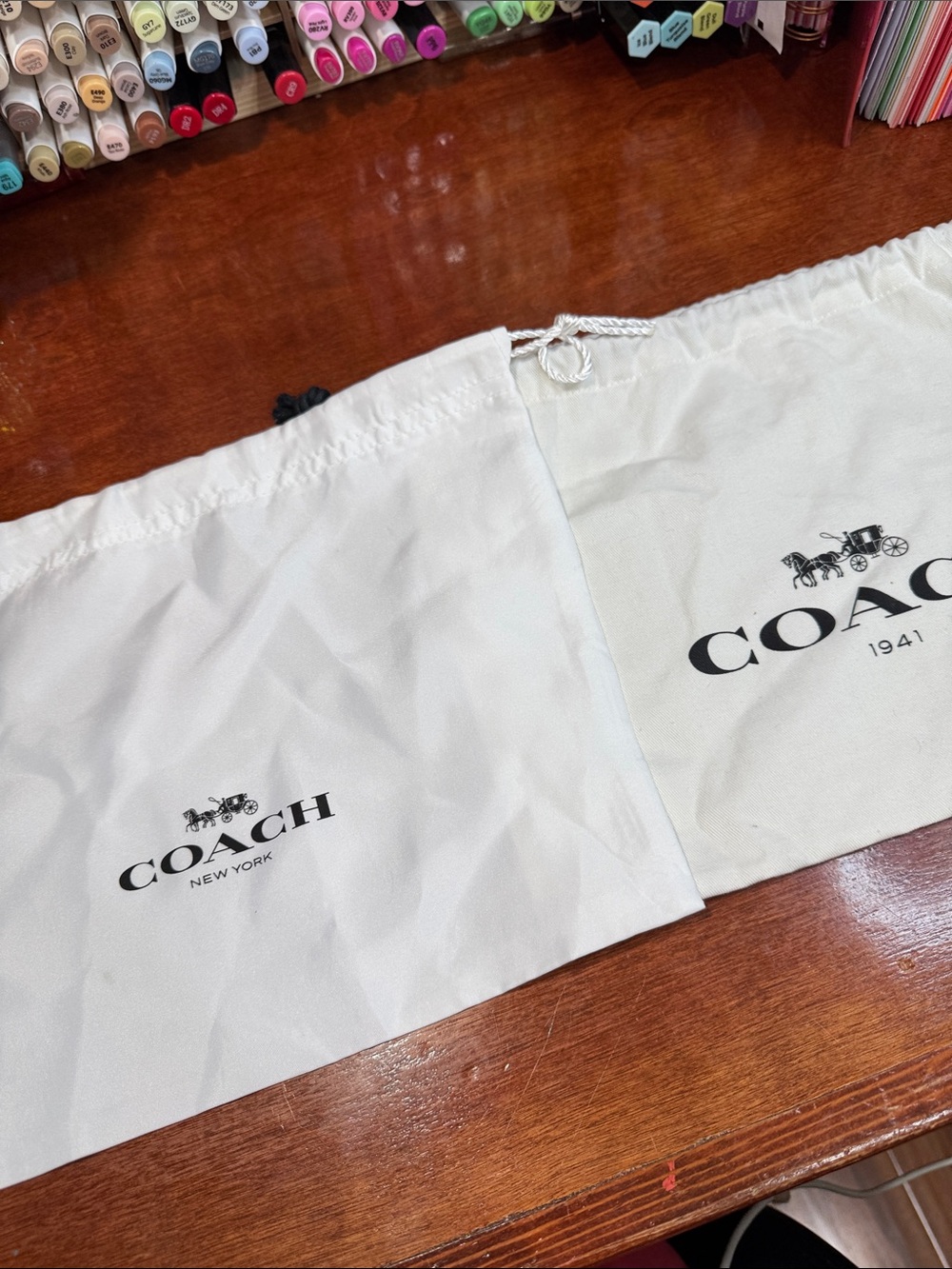 Coach White Drawstring Dustbags